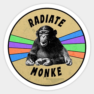 Radiate monke monkey funny happy chimp meme Sticker